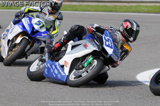 2009-05-09 Monza 0882 Supersport - Free Practice - Alessandro Polita - Suzuki GSX-R600